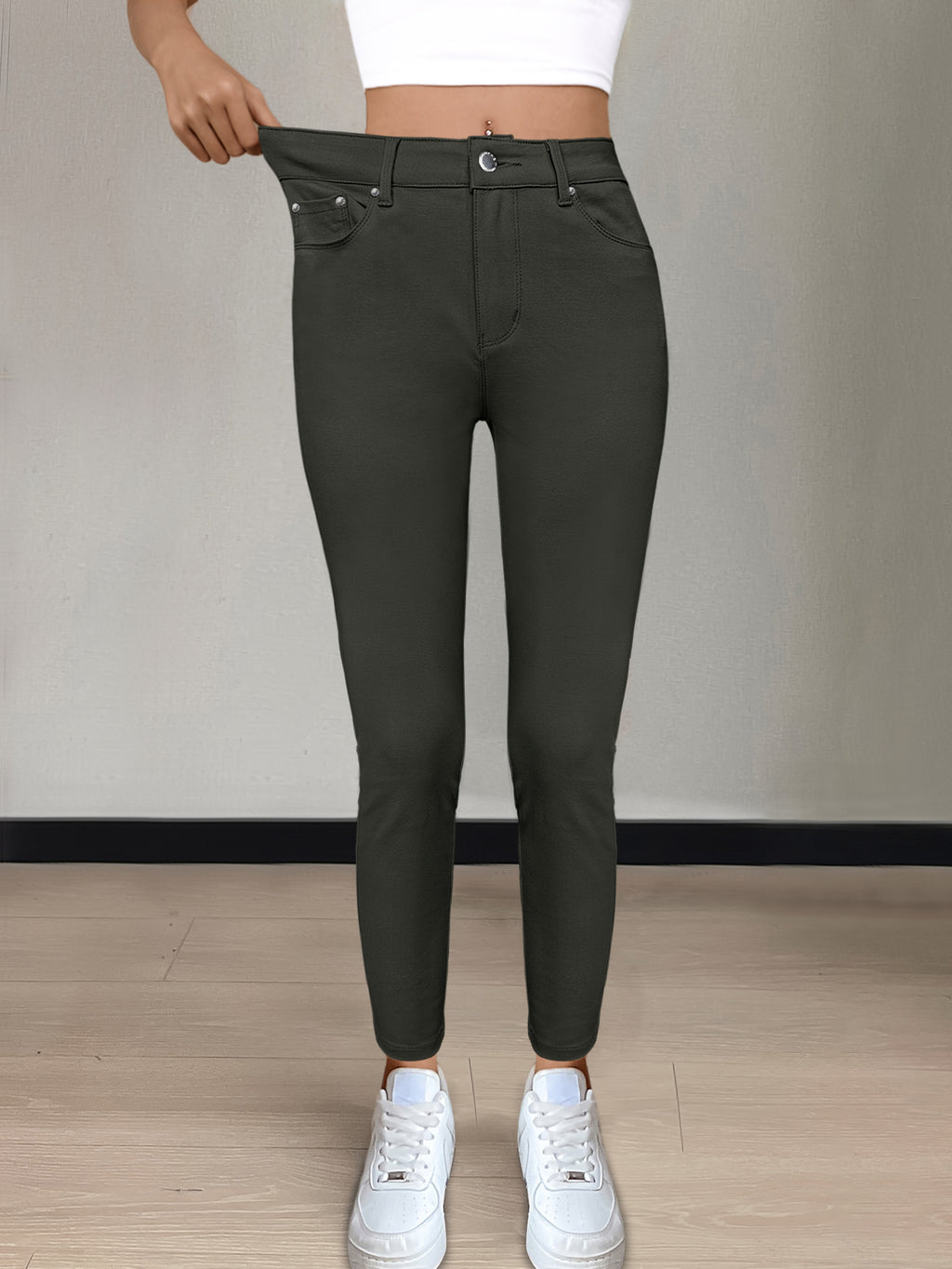 CY038 Women's Casual Elastic Waist Pants, Soft