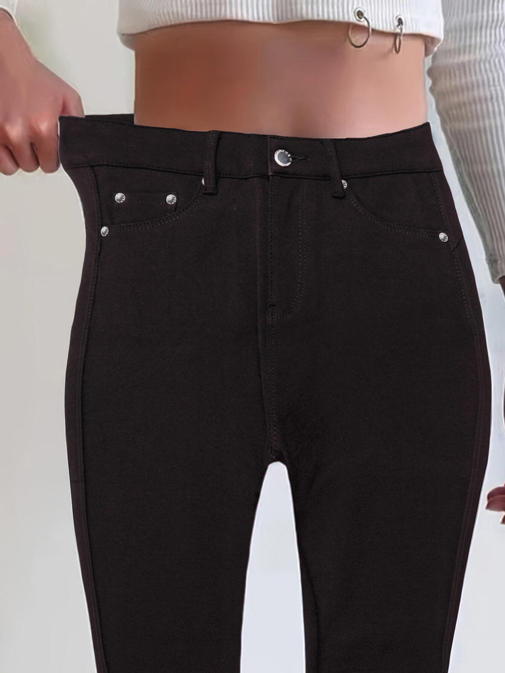 CY038 Women's Casual Elastic Waist Pants, Soft