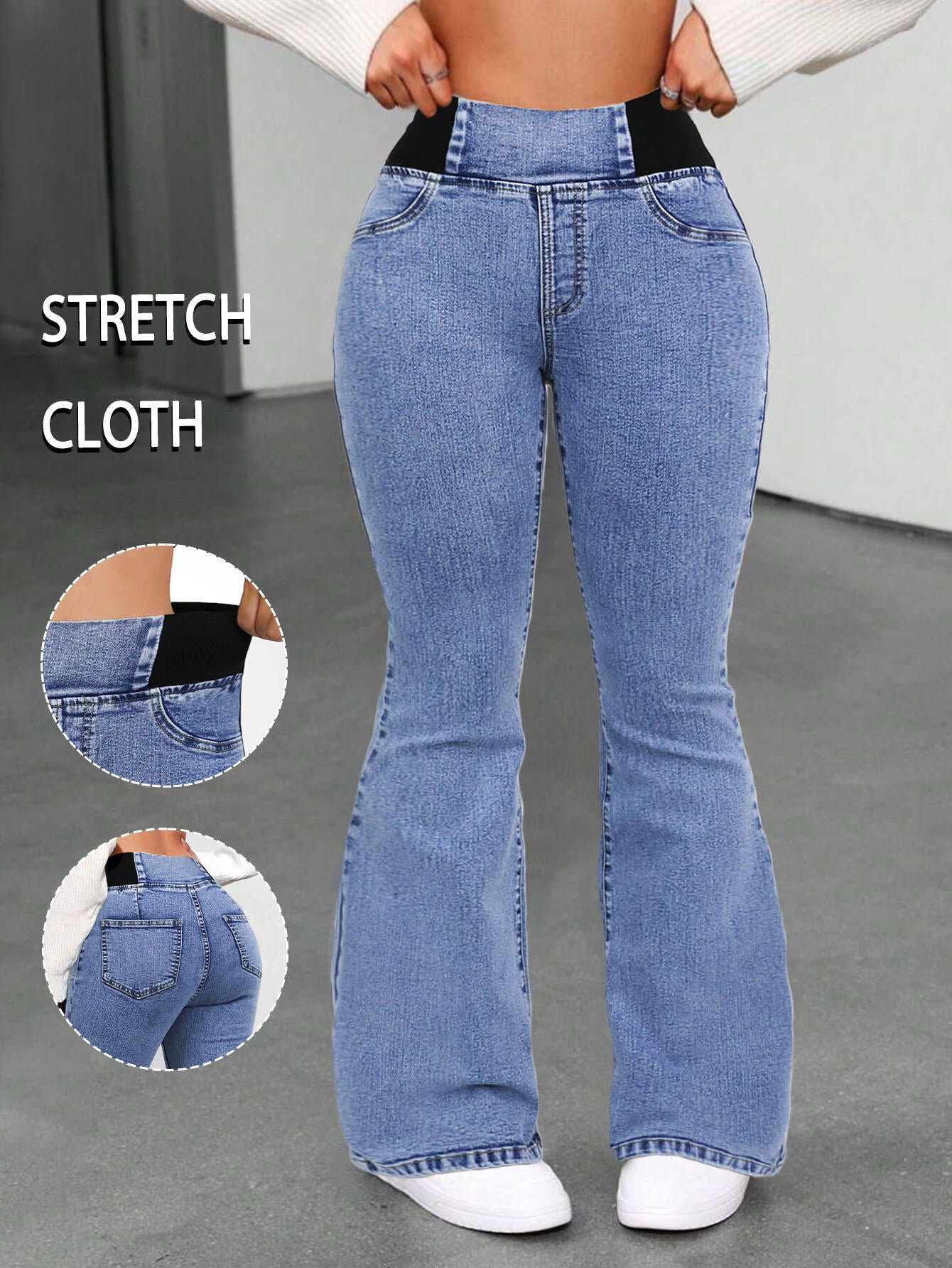 NY107 Women's Skinny Jeans, High Stretch Mid-R