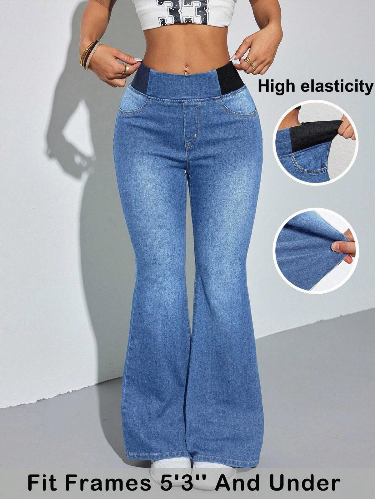 NY107 Women's Skinny Jeans, High Stretch Mid-R