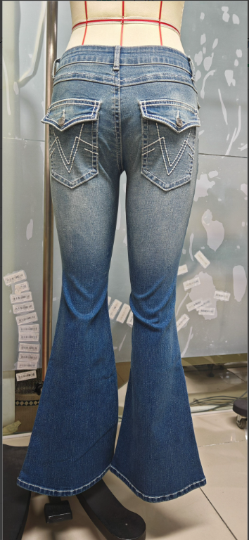PY1115 Women's Flare Jeans, Vintage Mid-Rise St