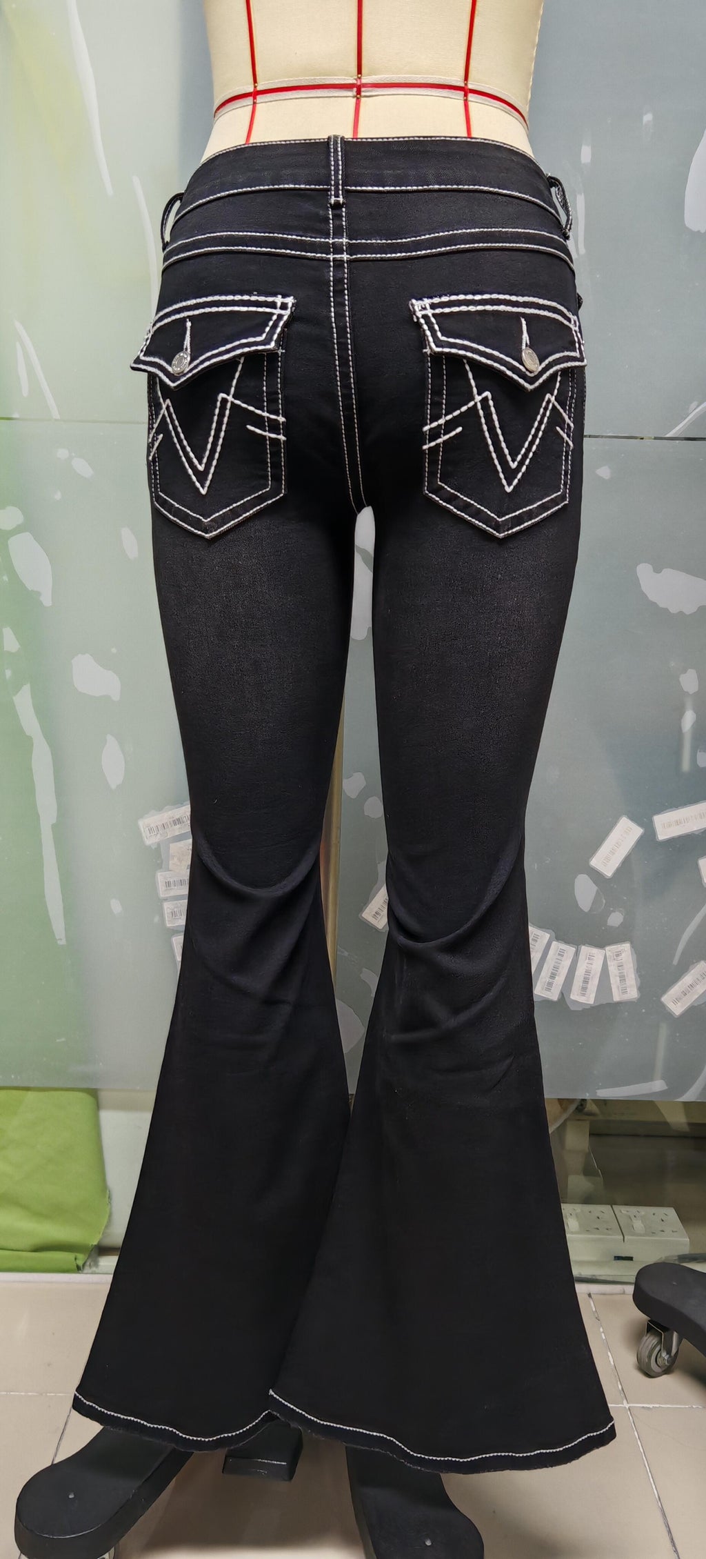 PY1115 Women's Flare Jeans, Vintage Mid-Rise St