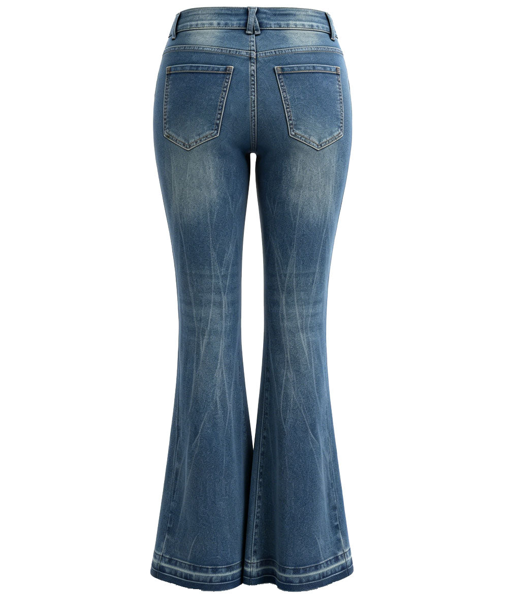 GILIPUR Women Low Rise Stretchy Bell Bottom Jeans