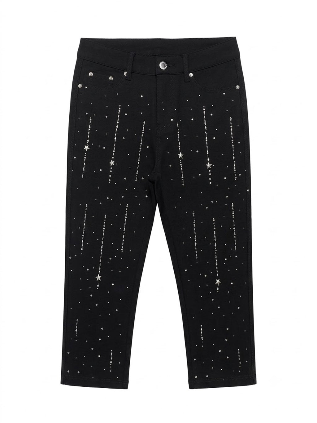 Women High Waist Ultra Stretch Skinny Capri Jeans - Black Bling Bling