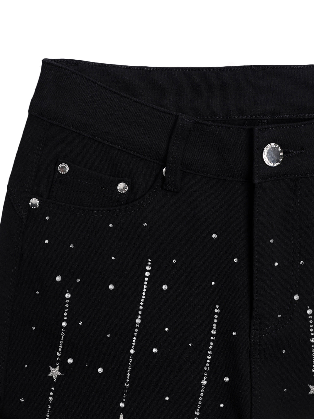 Women High Waist Ultra Stretch Skinny Capri Jeans - Black Bling Bling