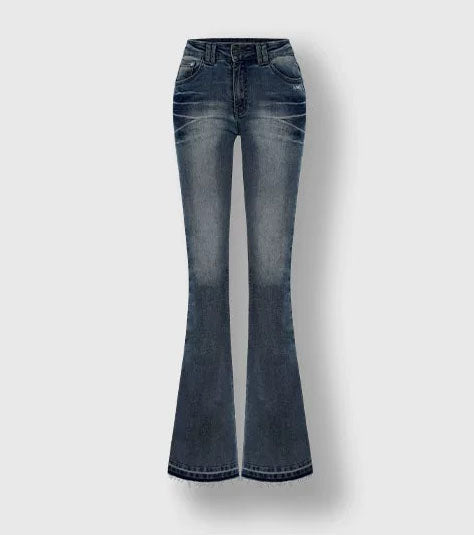 Women Dark Wash Low Rise Flare Jeans