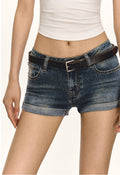 Vintage Rolled Denim Micro Shorts