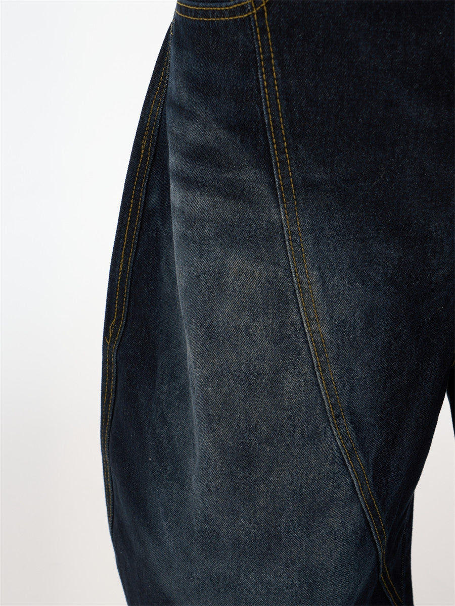 Women's Dark Wash Wide Leg Denim Capri
