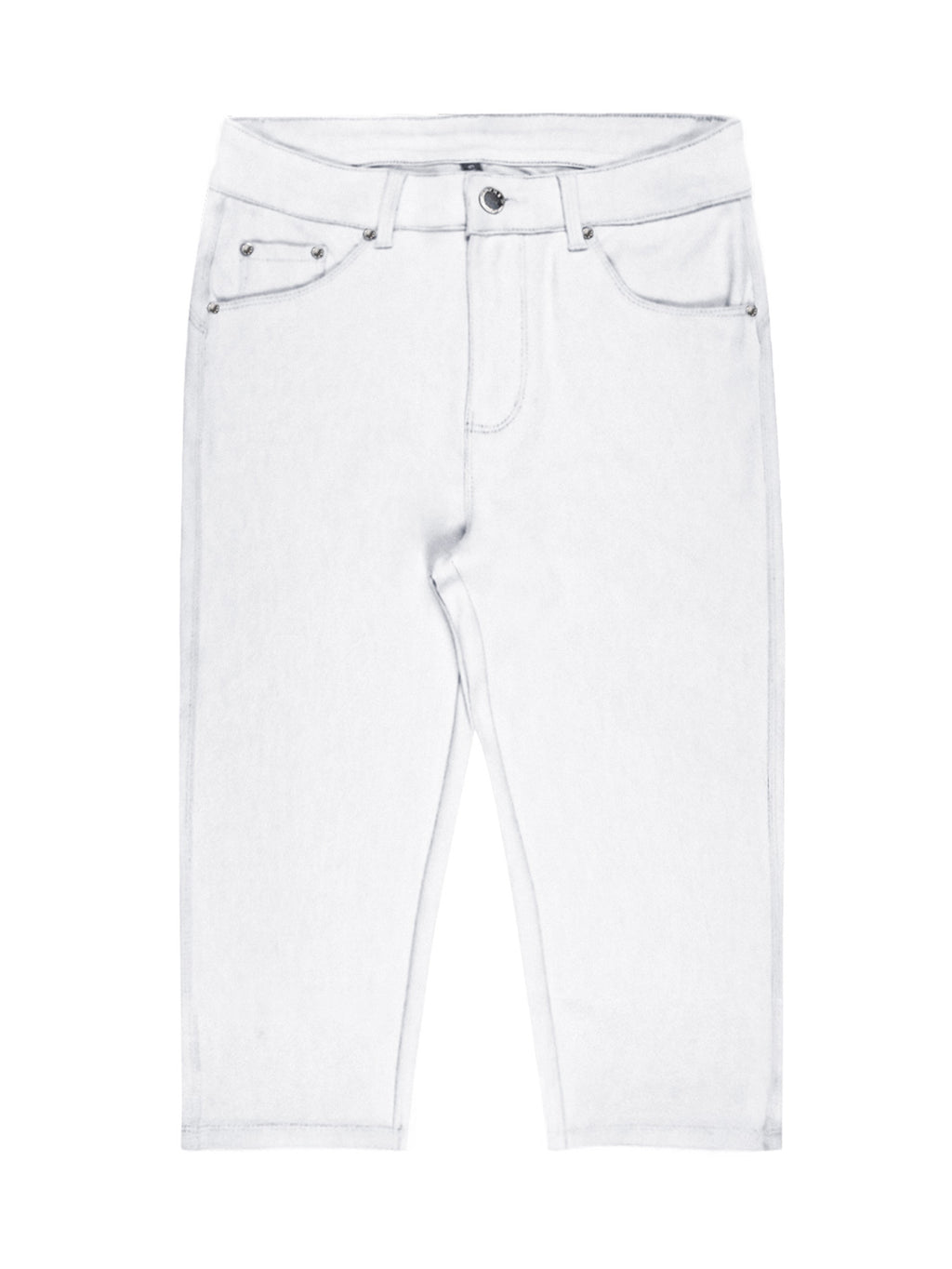 Women High Waist Ultra Stretch Skinny Capri Jeans - White