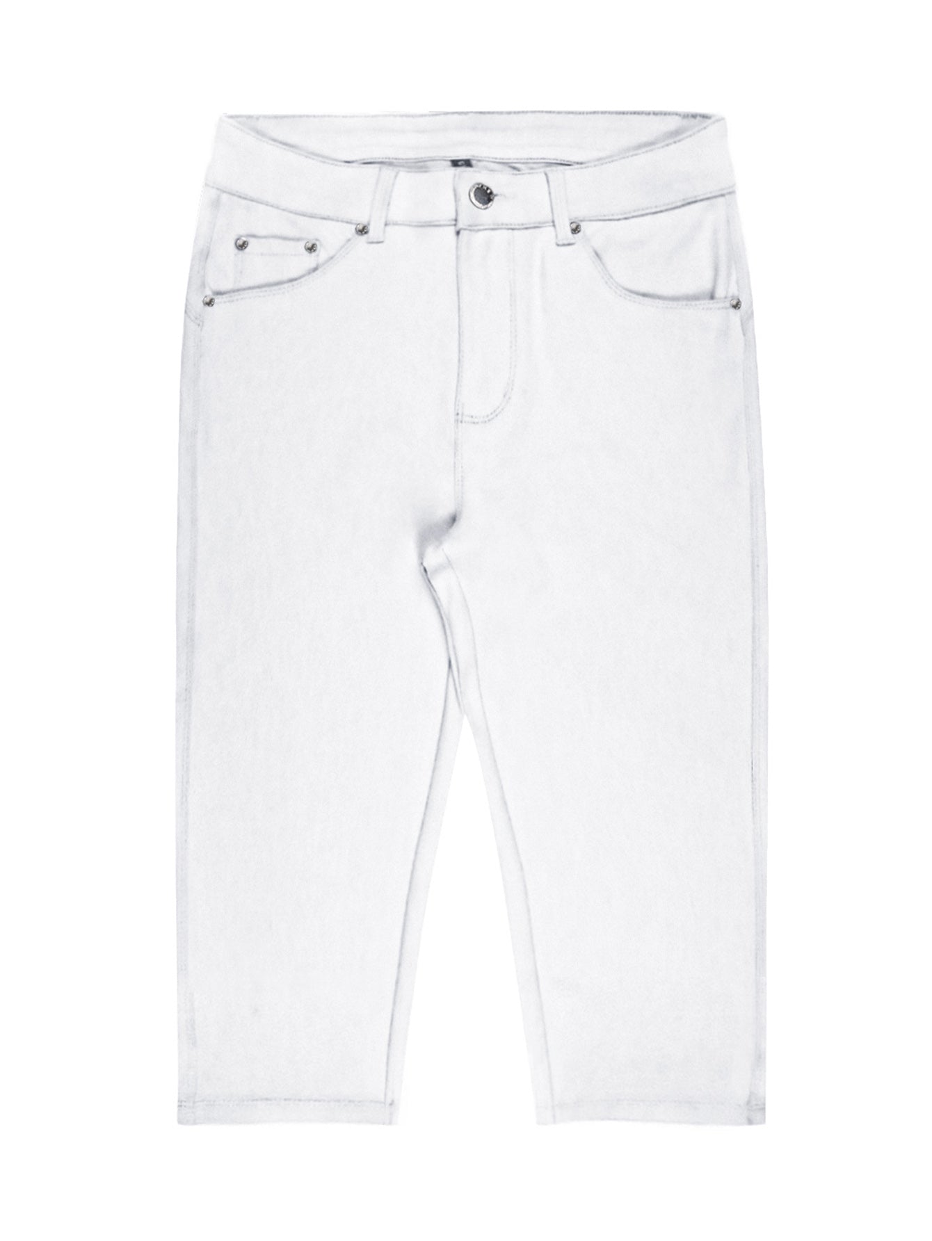 Women High Waist Ultra Stretch Skinny Capri Jeans - White