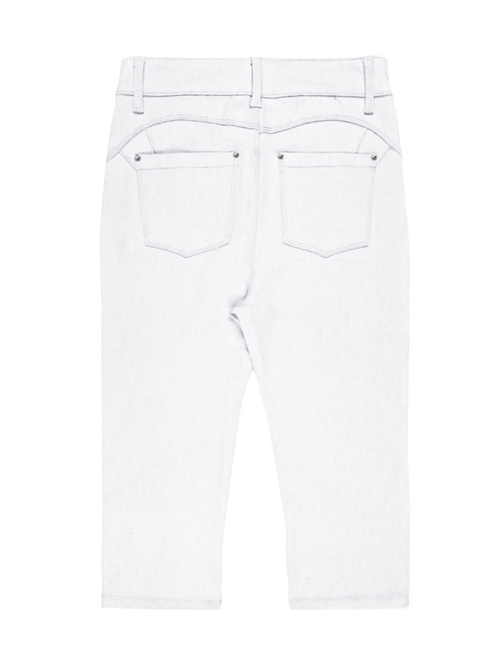 Women High Waist Ultra Stretch Skinny Capri Jeans - White