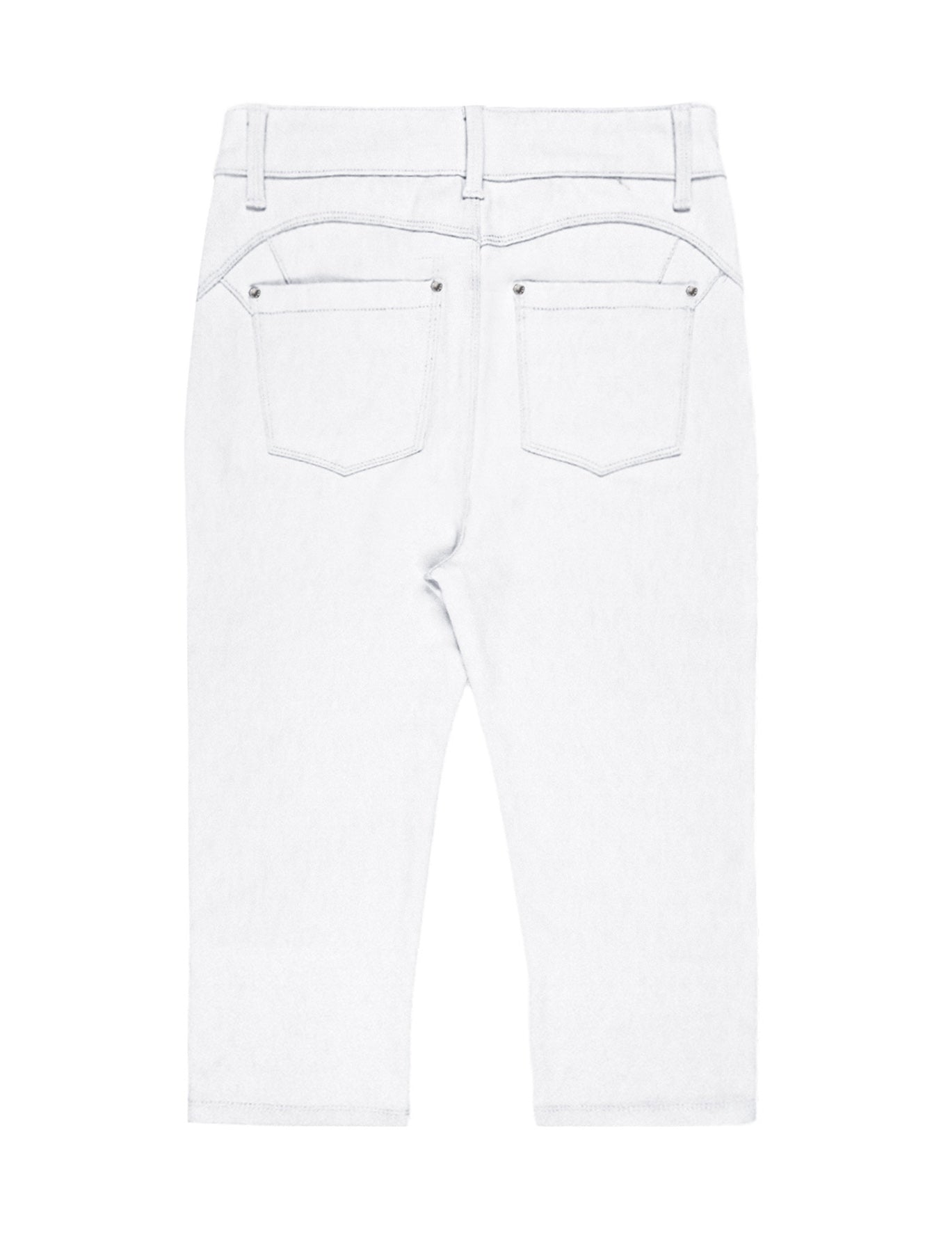 Women High Waist Ultra Stretch Skinny Capri Jeans - White